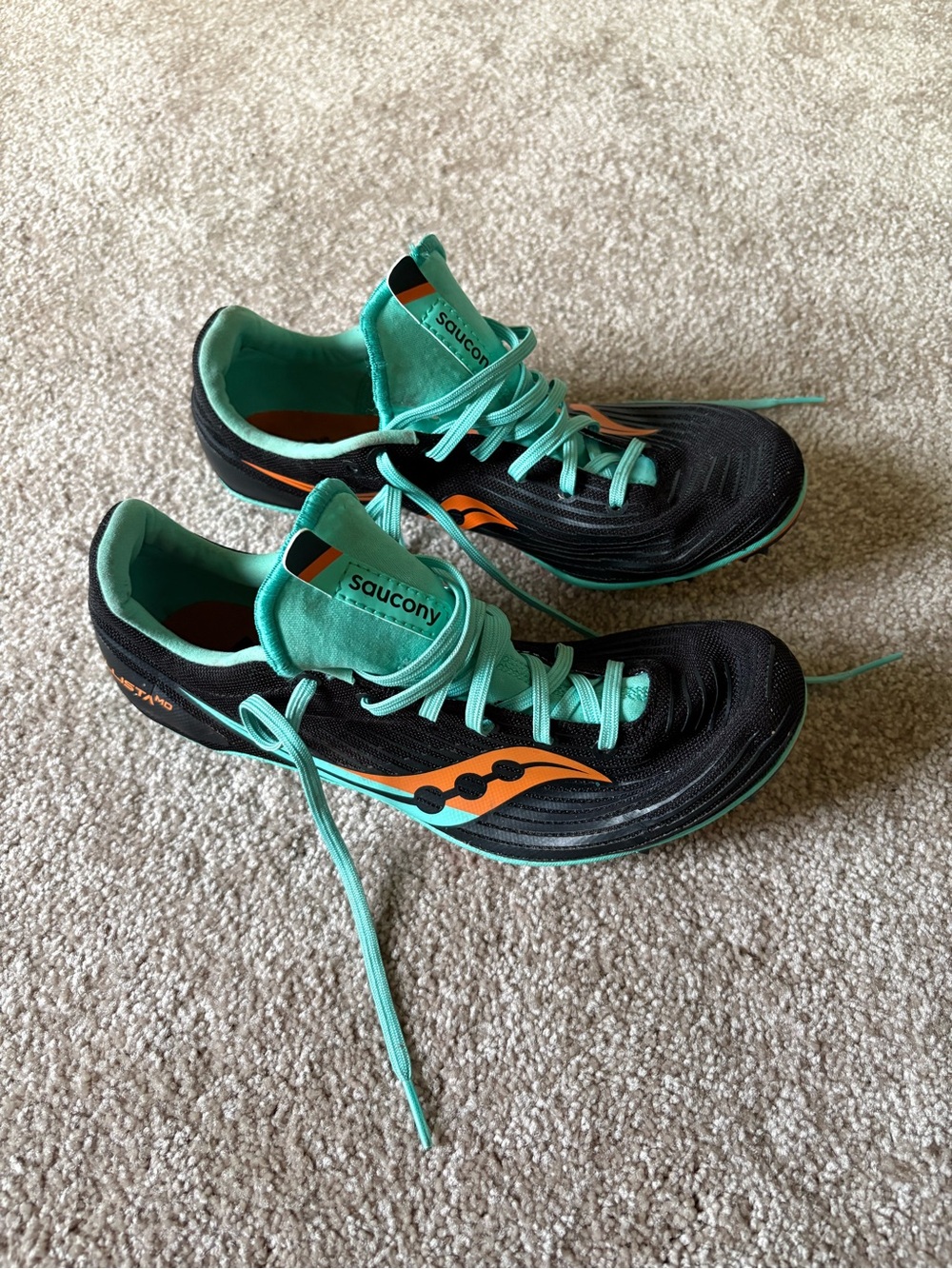 Saucony Black & Teal Sprint Track Spikes